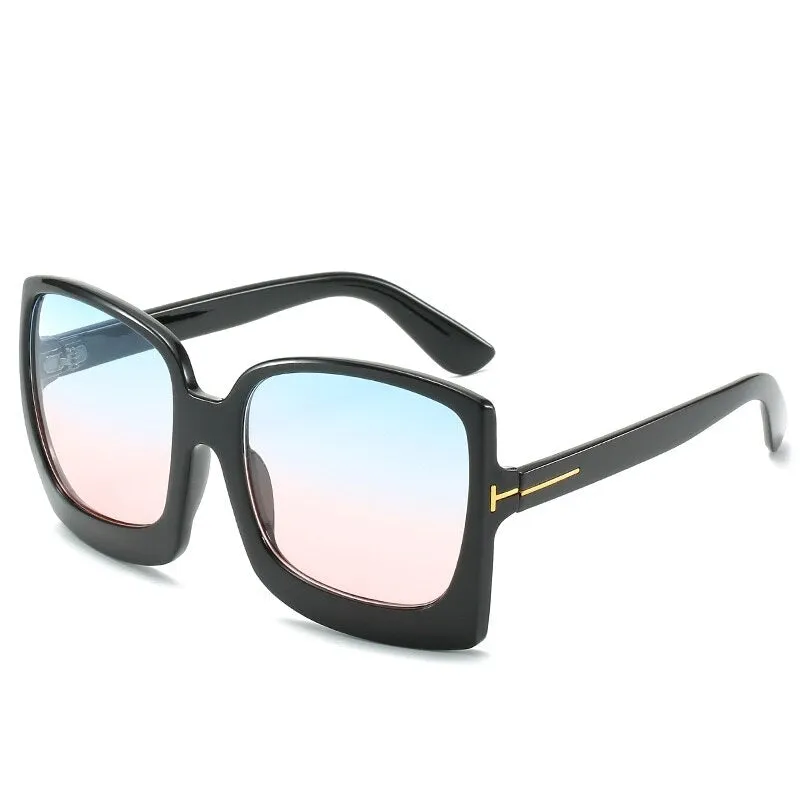 Women Sunglasses Brand Designer Plastic Female Big Frame Gradient Sun Glasses UV400 gafas de sol mujer