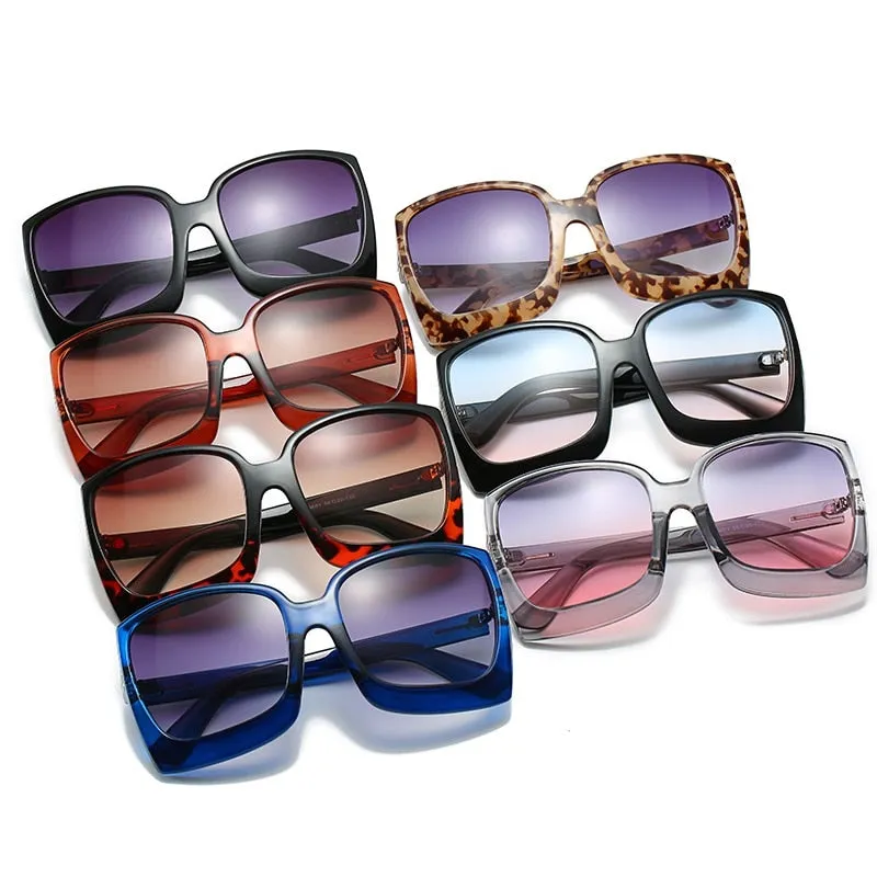 Women Sunglasses Brand Designer Plastic Female Big Frame Gradient Sun Glasses UV400 gafas de sol mujer