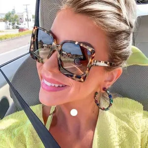 Women Sunglasses Brand Designer Plastic Female Big Frame Gradient Sun Glasses UV400 gafas de sol mujer