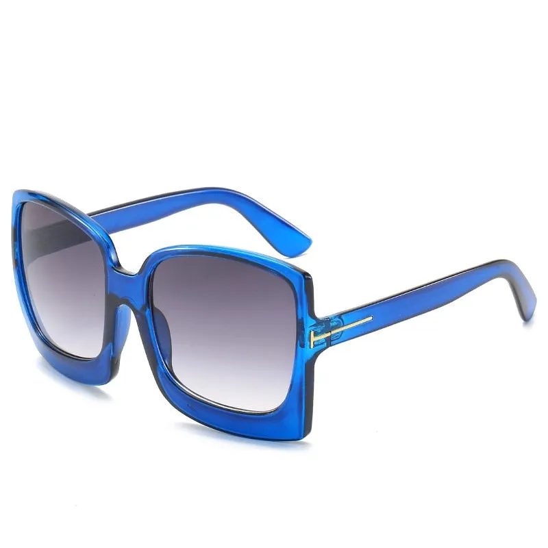 Women Sunglasses Brand Designer Plastic Female Big Frame Gradient Sun Glasses UV400 gafas de sol mujer