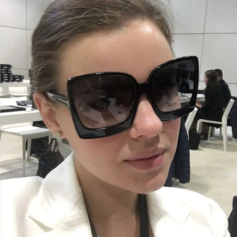 Women Sunglasses Brand Designer Plastic Female Big Frame Gradient Sun Glasses UV400 gafas de sol mujer