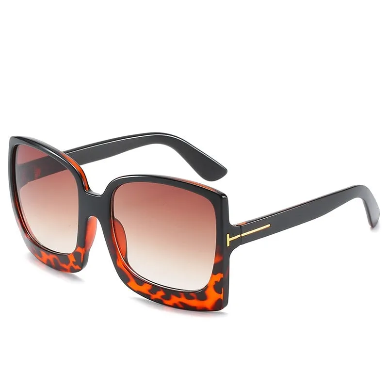 Women Sunglasses Brand Designer Plastic Female Big Frame Gradient Sun Glasses UV400 gafas de sol mujer